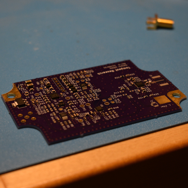 RF / Microwave PCB layout prototype built with in house SMD assembly - electronics prototype development
